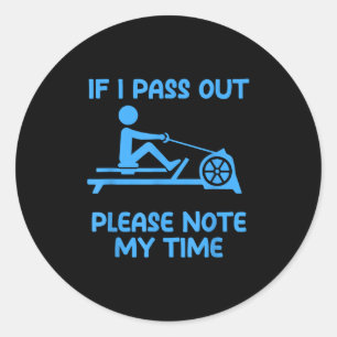 Sticker Rond Machine à ramer drôle pour exercice de rameur de g