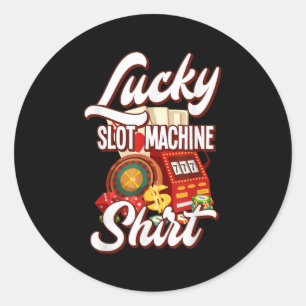 Sticker Rond Machine à sous chanceuse Casino Las Vegas Jeux d'a