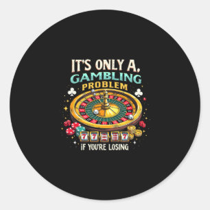 Sticker Rond Machine à sous chanceuse du casino Las Vegas pour