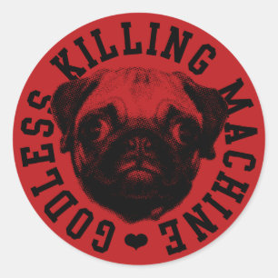 Sticker Rond machine athée de massacre