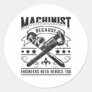 Sticker Rond Machiniste CNC Machinist Machine Job Drôle Cadeau