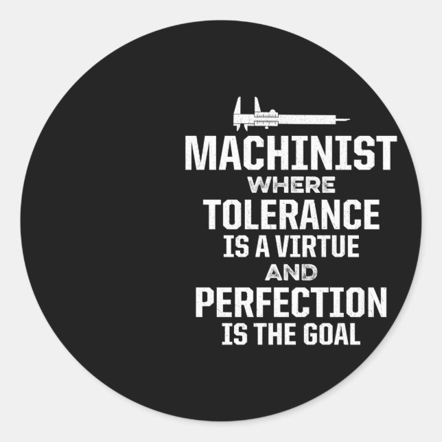 Sticker Rond Machiniste Machine Opérateur Outils Machinisme Ent (Devant)