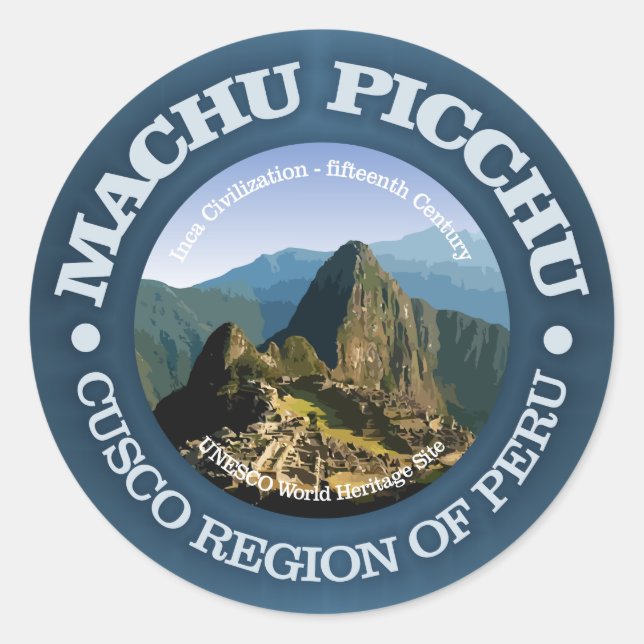 Sticker Rond Machu Picchu (Devant)