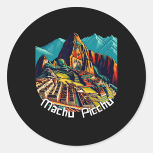 Sticker Rond Machu Picchu Cusco Pérou Sentier inca Machu Picchu