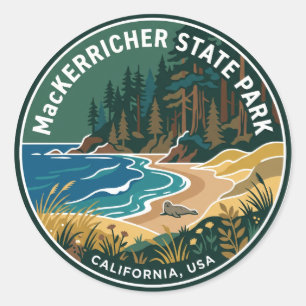 Sticker Rond MacKerricher State Park Californie