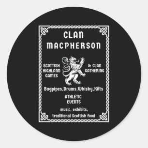 Sticker Rond Macpherson Scottish Clan Descendant