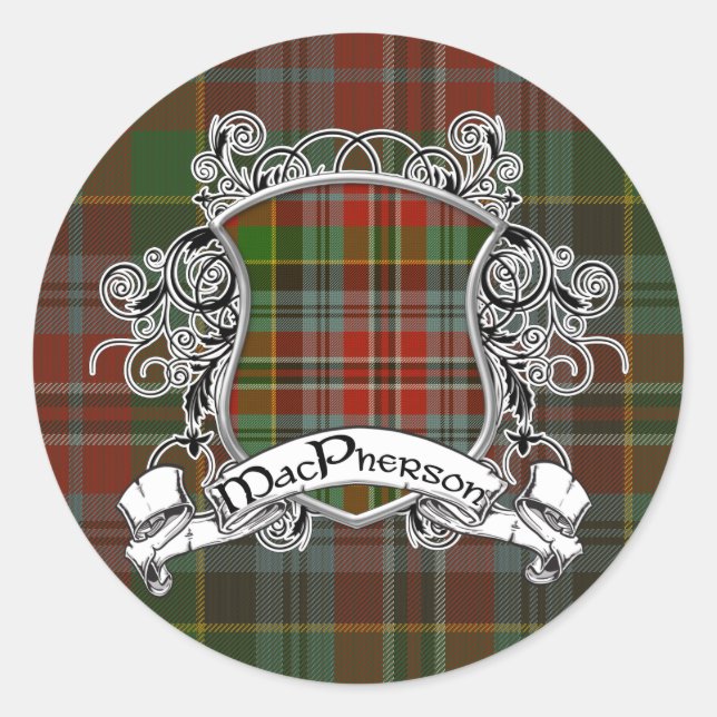 Sticker Rond MacPherson Tartan Shield (Devant)