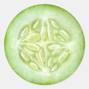 Sticker Rond Macro de concombre