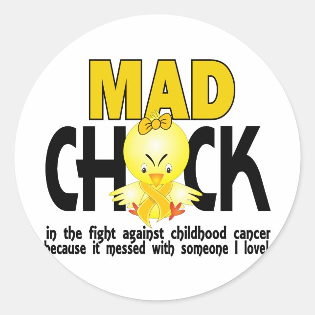 Sticker Rond Mad Chick Dans La Lutte Contre Le Cancer De L'Enfa (Devant)