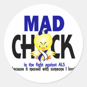 Sticker Rond Mad Chick Dans La Lutte SLA