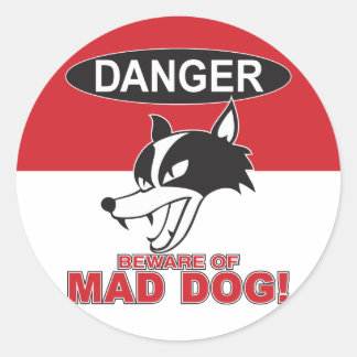STICKER ROND MAD DOG シール001