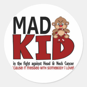 Sticker Rond Mad Kid Head and Neck Cancer