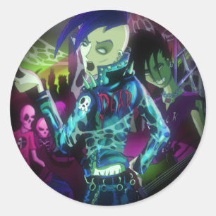 Sticker Rond Mad Mad Zombies !!!