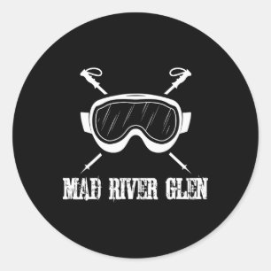 Sticker Rond Mad River Glen Vermont Ski Rustique Ski Ski Gog
