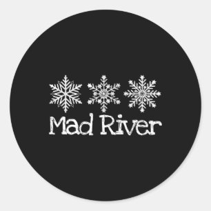 Sticker Rond Mad River Mountain Ohio Ski Ski Ski Ski Snowflak