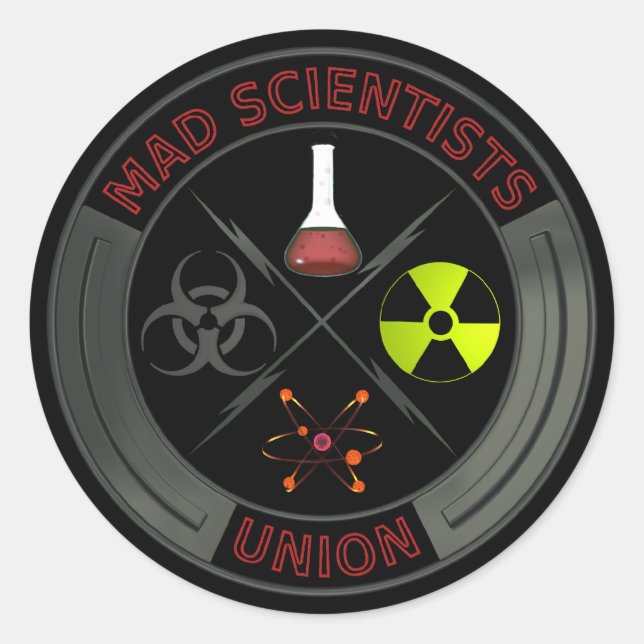 Sticker Rond Mad Scientifique Union (Devant)