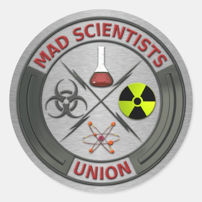 Sticker Rond Mad Scientist Union (Devant)