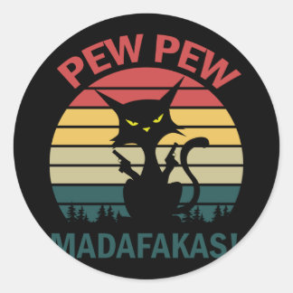 Sticker Rond madafakas de pew pew