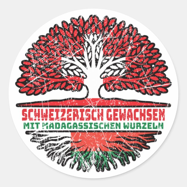 Sticker Rond Madagaskar Madagassisch Schweizer Schweiz Baum (Devant)