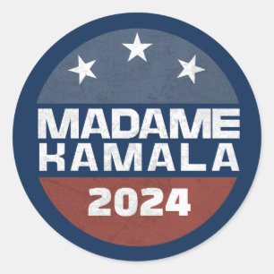 Sticker Rond Madame Kamala Harris 2024 pour le président Patrio