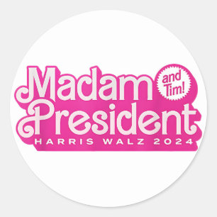 Sticker Rond Madame la Présidente   Harris Walz