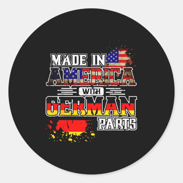 Sticker Rond Made In America With German Parts  (Devant)