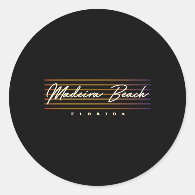 Sticker Rond Madeira Beach Style Floride (Devant)