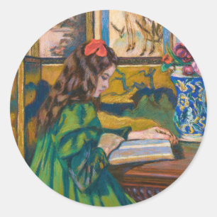 Sticker Rond Madeleine Reading   Armand Guillaumin