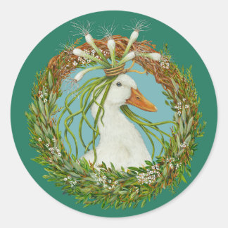 Sticker Rond Madeline en couronne de printemps avec arrière - p