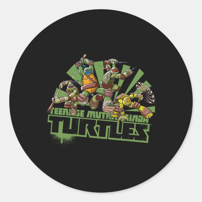 Sticker Rond Mademark X - - Original Tmnt New Series Team  (Devant)
