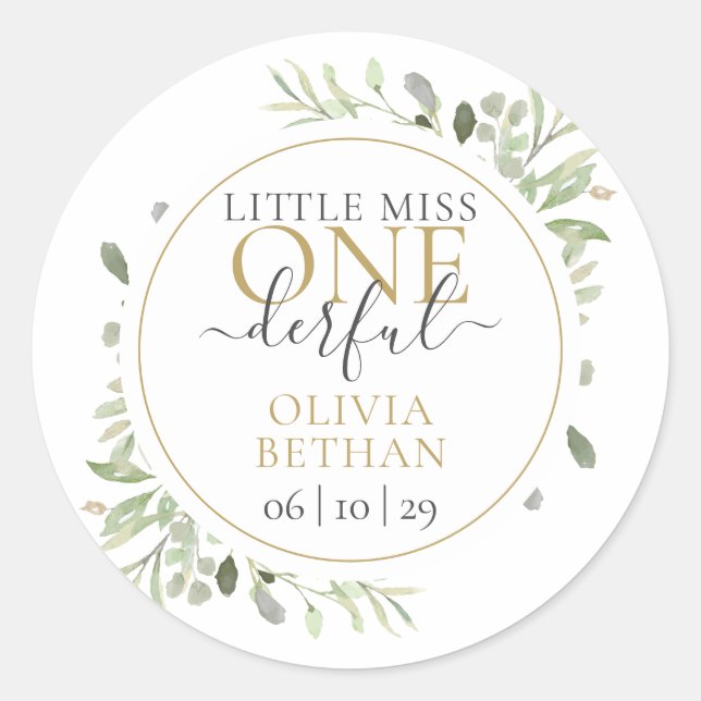 Sticker Rond Mademoiselle Monsieur UNEderful Garçon Premier Ann (Devant)