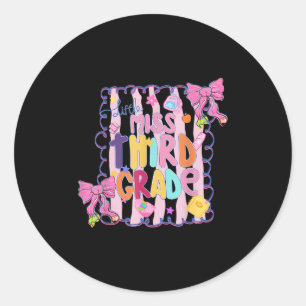 Sticker Rond Mademoiselle Troisième Année Premier Jour De 3e Co