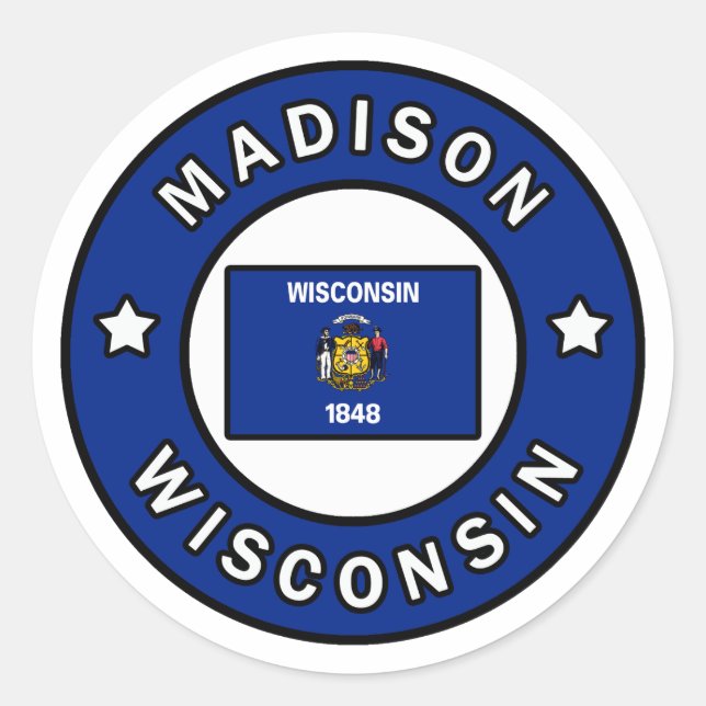 Sticker Rond Madison Wisconsin (Devant)
