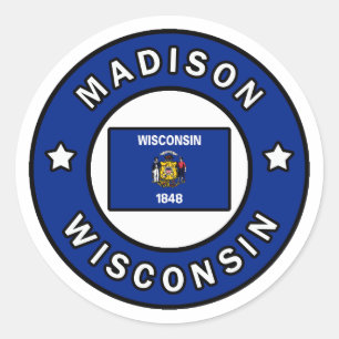 Sticker Rond Madison Wisconsin
