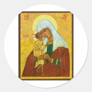 Sticker Rond Madona et l'enfant