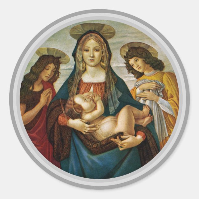 Sticker Rond Madone à l'Enfant de Botticelli (Devant)