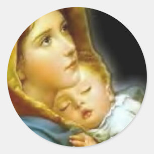 Sticker Rond Madonna and child