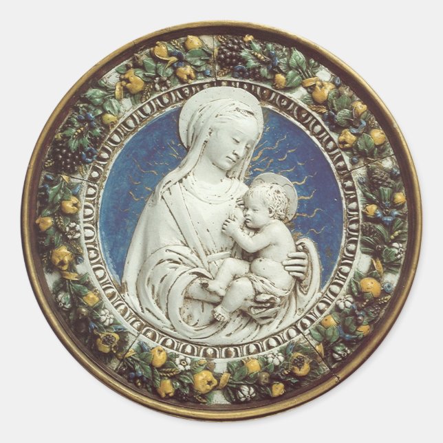 Sticker Rond MADONNA AVEC ENFANT, ronde (Devant)