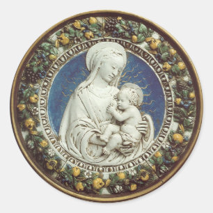 Sticker Rond MADONNA AVEC ENFANT, ronde