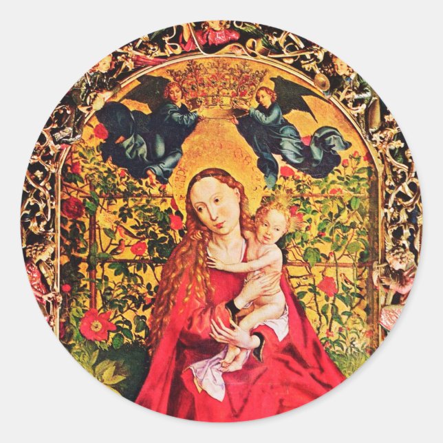 STICKER ROND MADONNA DU ROSE BOWER (Devant)