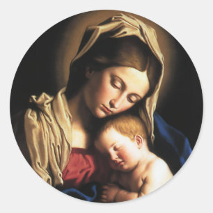 Sticker Rond Madonna et enfant