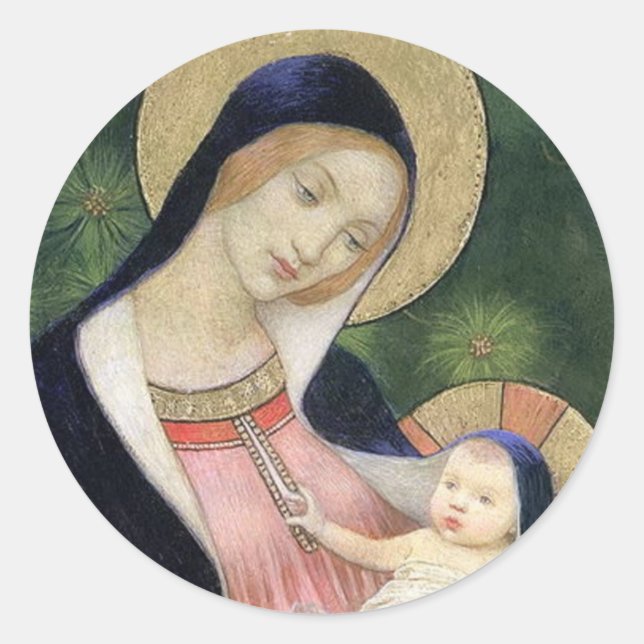 STICKER ROND MADONNA ET ENFANT (Devant)