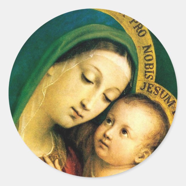 STICKER ROND MADONNA ET ENFANT (Devant)