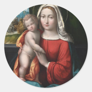 Sticker Rond Madonna et enfant