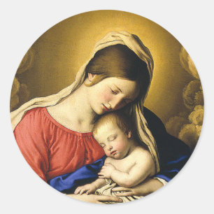 Sticker Rond Madonna et l'enfant