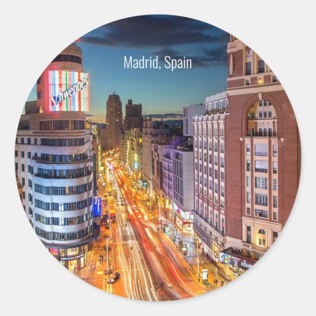 Sticker Rond Madrid, Espagne Photographie pittoresque (Devant)