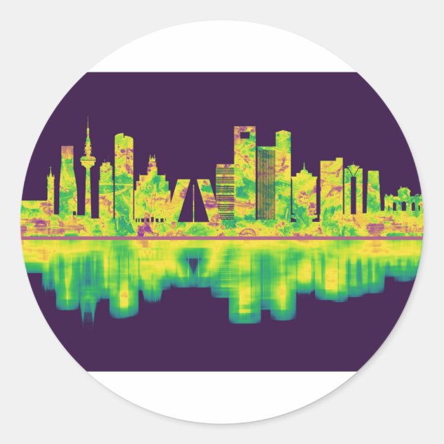 Sticker Rond Madrid Espagne Skyline (Devant)