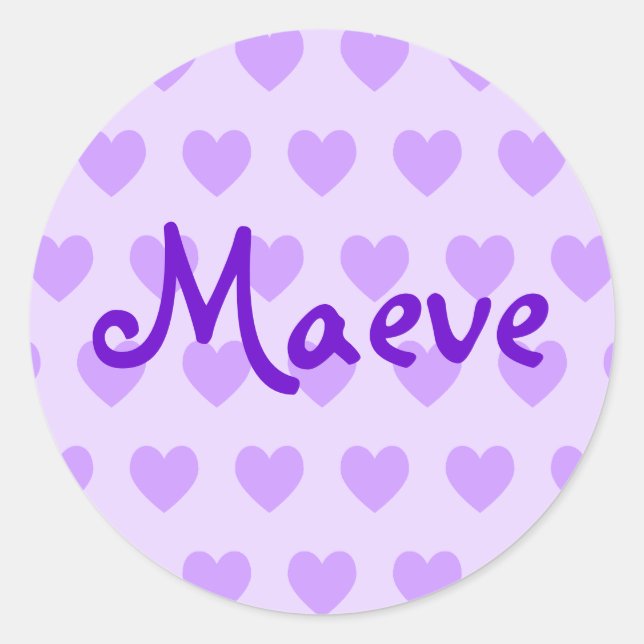 Sticker Rond Maeve on Purple Heart (Devant)