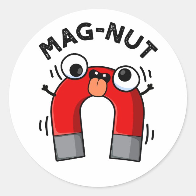 Sticker Rond Mag-nut Blague Aimant Jeu de mots  (Devant)