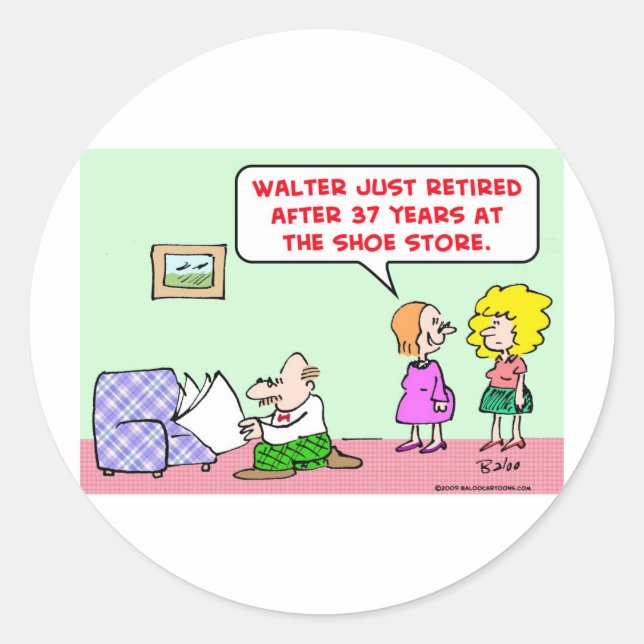 Sticker Rond magasin de chaussures retraité (Devant)